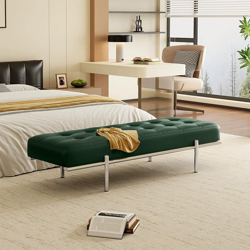 Banc rembourré, H 15,75 po x l 39,37 po x P 17,52 po, Vert