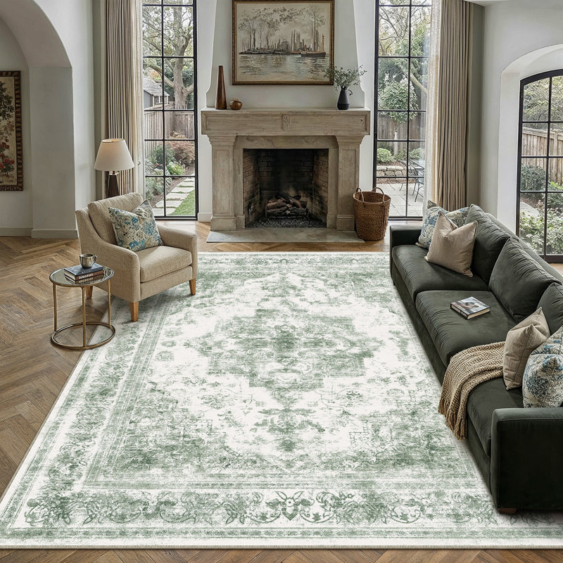 Tapis Aster Vintage Medallion, Grenn, Rectangle 8'6" x 11'6"