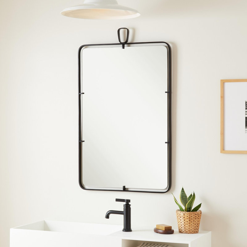 Martinelli 39-5/8" x 24" Framed Bathroom Mirror, Matte Black