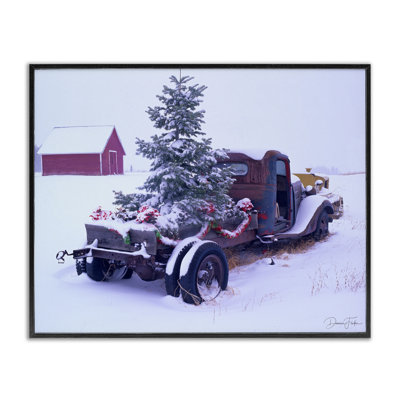 Christmas Tree Truck Framed Giclee Art by Dennis Frates