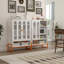 Armoire à chaussures moderne à double porte minimaliste avec portes réglables en maille et armoire de rangement à haut pied creux, compatible avec les aspirateurs robotiques-1453561007