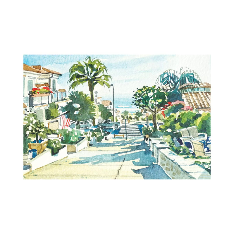 «Summer in Manhattan Beach» par Luisa Millicent, reproduction d'art sur toile tendue, H 18 po x l 26 po x P 1,5 po
