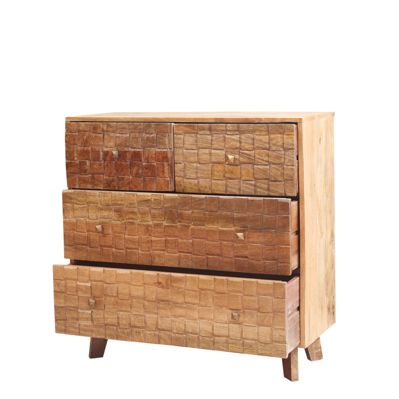 Alexi Solid Wood 90cm W 4 - Drawer Chest of Drawers