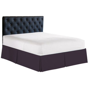 1500 Thread Count Microfiber Tailored Bed Skirt, Wrap Around Dust Ruffle with Split Corners & 14" Drop