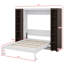 Grand lit escamotable mural avec portes de compartiment de rangement-1144816539