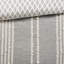 Housse de couette pour lit double / grand lit, gris et coton, avec fermeture à bouton