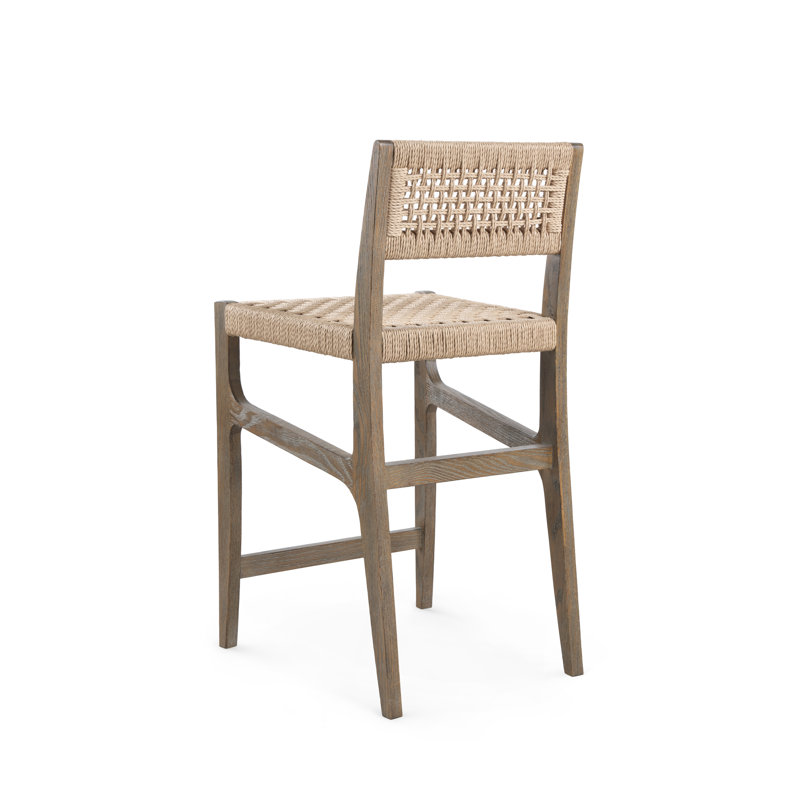 Eva Stool with Solid Wood Frame, Driftwood