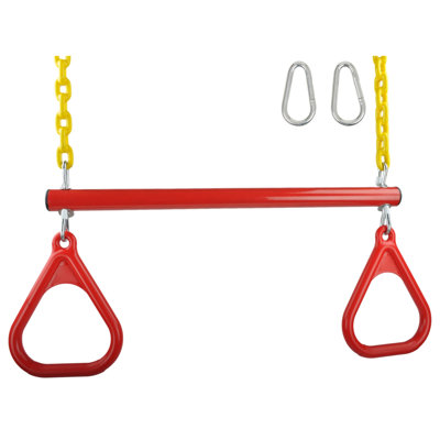 Trapeze Bar with Rings and Coated Chain
