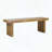 Rustic Acacia Wood Slat Bench with Block Legs