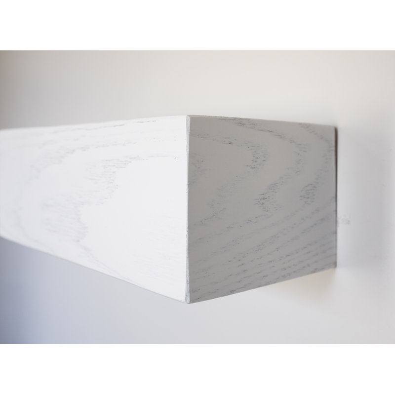 Krystallynn Oak Floating Shelf, White, 6" H x 19" W x 6" D