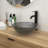 Grey Bathroom Vessel Sink With Intriguingly Tempered Glass And Pop-Up Drain, 15.82X15.82X5.23 Maintenance- In