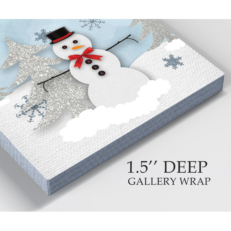 « bonhomme de neige », impression sur toile tendue, H 10 po x l 10 po x P 1,5 po