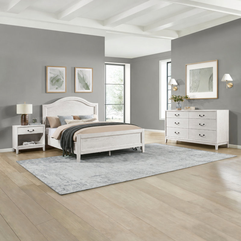 Ensemble de chambre à coucher 4 pièces Bartlett, White, Queen
