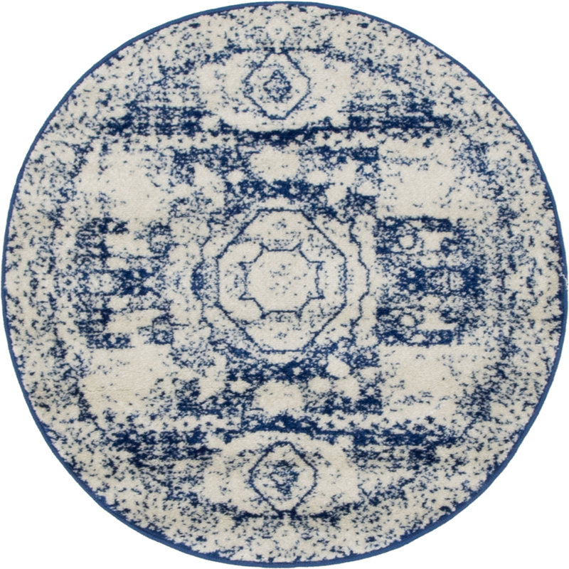 Geometric Area Rug, Round 91cm