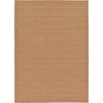 Tapis rayé brun clair intérieur / extérieur