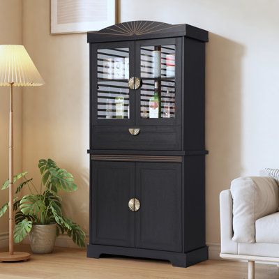 67" Pantry Cabinet, Retro Storage Cabinet
