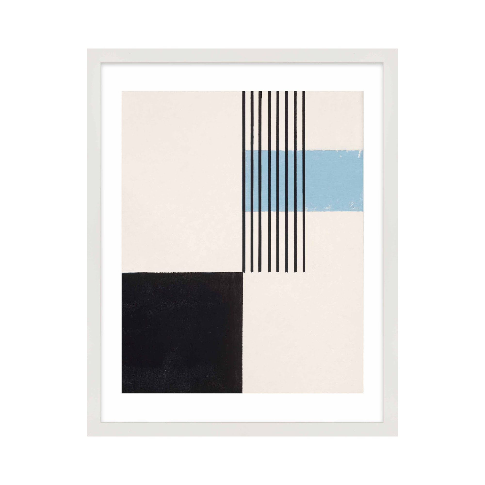 Black And Blue 2 by Robert Kamnatnik, White, 38" H x 30" W x 1.25" D