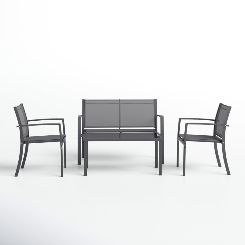 Ensemble de patio complet 4 pièces Arantxa, gris