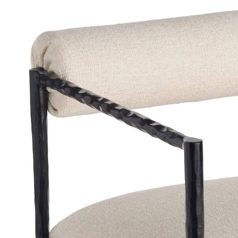 Barbana Upholstered Stool with Metal Frame, Counter Stool (24" Seat Height)