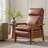 Honorato Mid-Century Modern Vegan Leather Recliner with Solid Wood Frame-2025235625