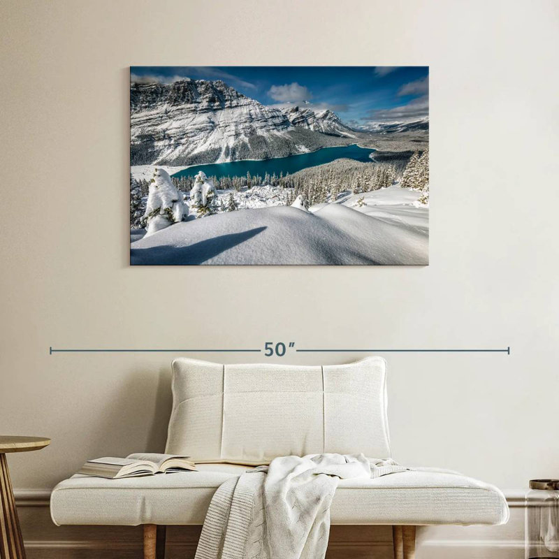 Alvord, lac Peyto dans la neige, H 26 po x l 39 po