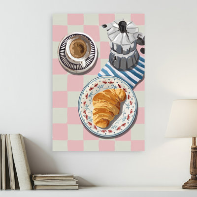 Affiche murale contemporaine « Petit-déjeuner français chaleureux »