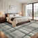 Plaid Machine Washable Modern Rugs for Living Room Soft Thin Non-Shedding Geometric Floor Cover with Non-Slip Backing Contemporary Carpets