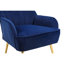 Fauteuil en velours bleu marine avec coutures exquises pour le salon-1633386090