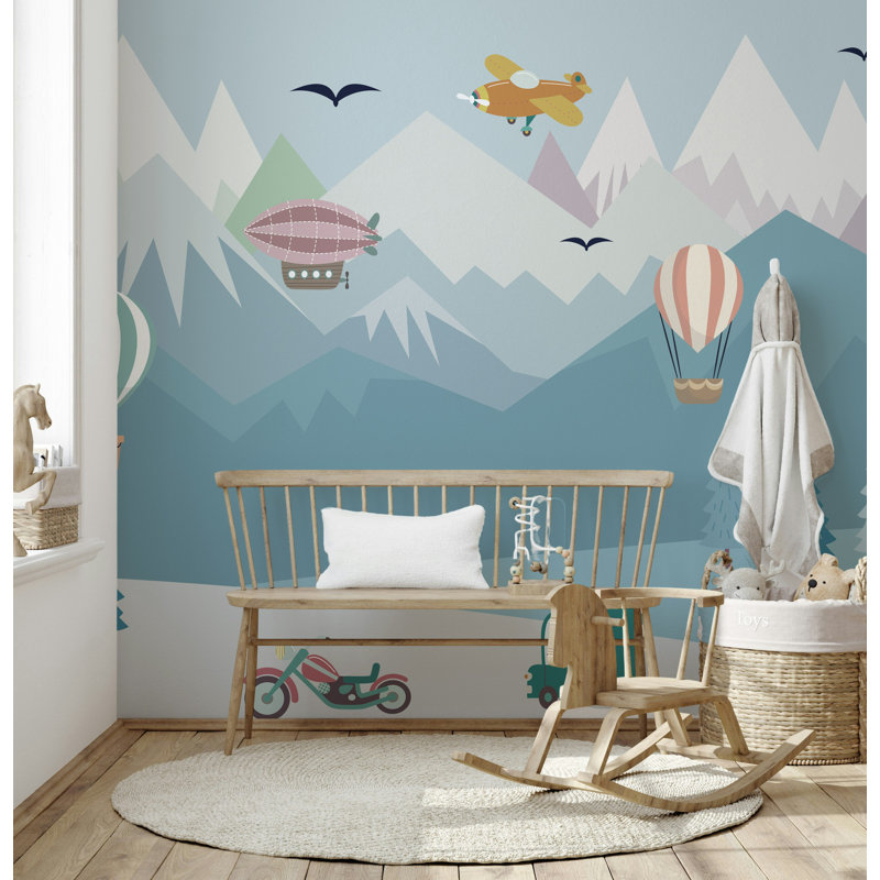 Geometric Wall Mural, 106" L x 187" W