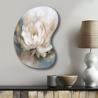 White Lotus Floral Melodies - Lotus Boom Shape Irregular Metal Wall Decor