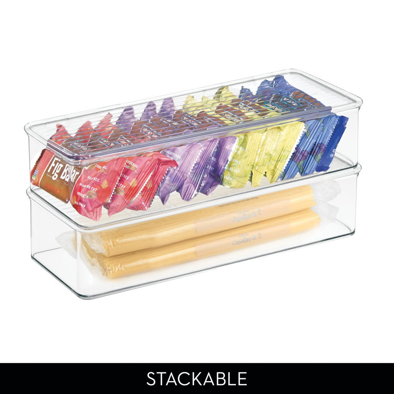 iDesign Stackable Hinged-Lid Pantry or Kitchen Storage Box - Lidded Storage Box for Organizing Cabinets and Under Sinks