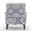 Fauteuil à motifs en mélange de polyester, structure en bois de bouleau massif avec pieds fuselés bruns, chaise d'appoint rembourrée de mousse avec garniture pour le bureau du salon
