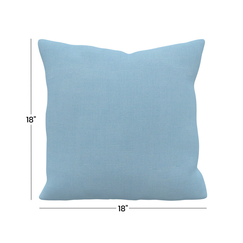 Coussin décoratif intérieur / extérieur Gabi, Carré 18 po, Toile Sunbrella🅫 bleu ciel