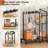 Broom Holder With Cleaning Supplies Organizer, Broom Closet Storage Cabinet With Cleaning Caddy Vacuum Stand, Cleaning Cart With Mop Hanger Gripper Rack Hook, Laundry Room Organization Home Essentials