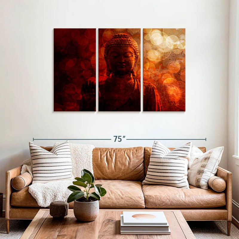 Adella Bronze Red Buddha, 36" H x 57" W
