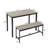 Slate Gray Industrial Dining Table Set with 2 Benches, Rectangular 43.3 W, Seats 4