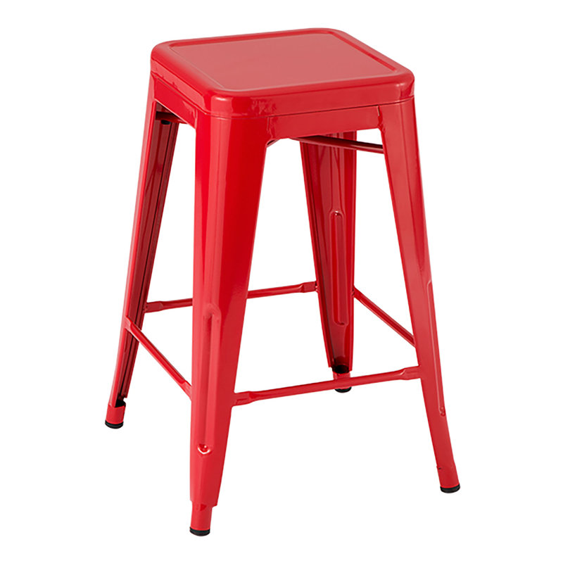 Winbush Counter Stool with Metal Frame, Red