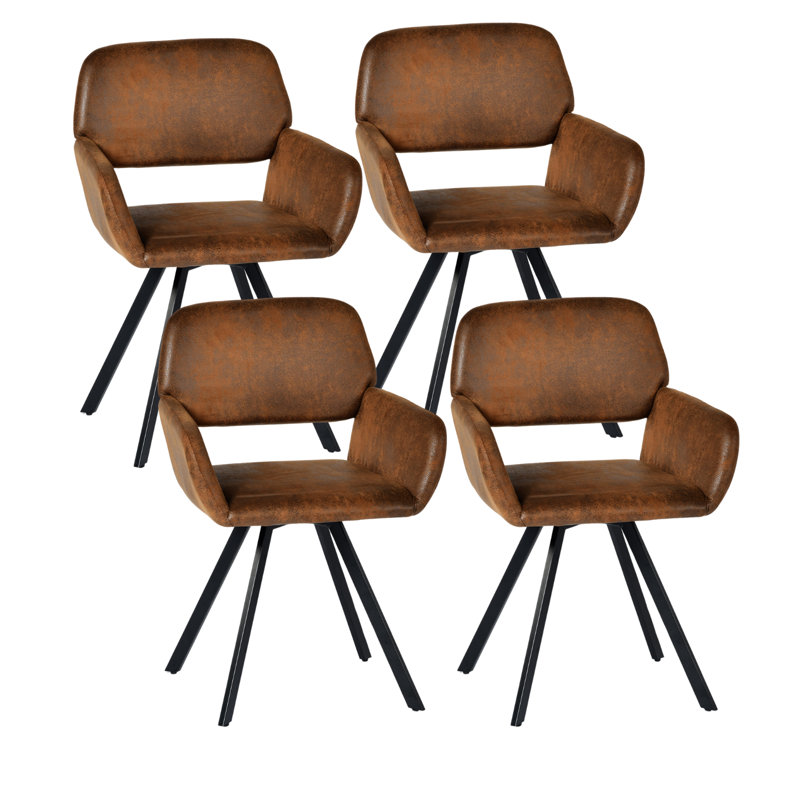 Chaise de salle à manger pivotante 4 pièces pour l'extérieur
