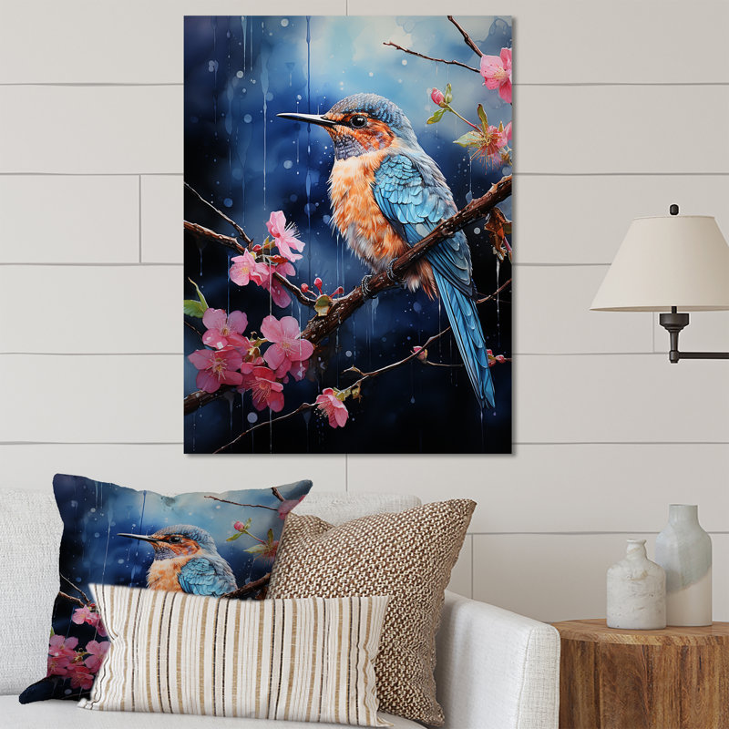 Colibri matin Melody Blooms II - Colibri, art mural en métal, H 20 po x l 12 po x P 1 po