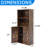 4-Tier Bookshelf With Door - Wooden Storage Bookcase, Display Cabinet For Home & Office, Brown-406047006-406046993