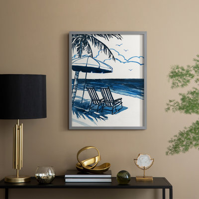 Reproduction encadrée de côte de Palm Beach - bois massif