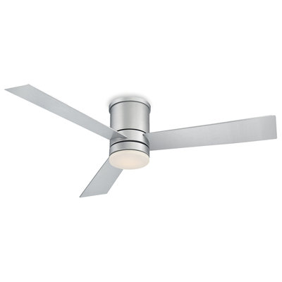 Axis 3 - Blade Outdoor Smart Flush Mount Ceiling Fan with Remote Control and LED Light Kit Included, Works With Alexa and iOS / Android App
