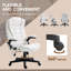 Fauteuil de direction à 6 points de massage vibrant avec chaleur et dossier haut en lin-1394512078