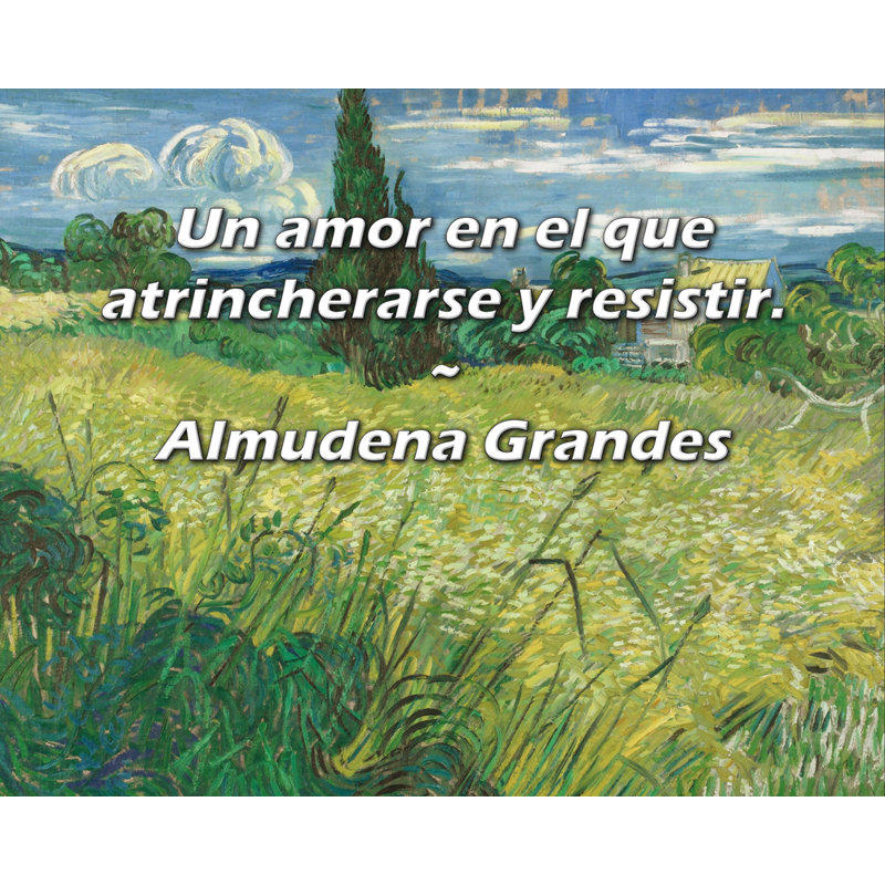 Artsy Quote "Un amor en el que atrincherarse y resistir." By Almudena Grandes Gallery Wrapped Canvas, 17" H x 24" W