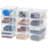 7 Quarts Plastic Storage Container Bin With Latching Lid, 12 Pack, Nestable Box Tote Closet Game Organization Teacher Tools Art Supplies Shoe Shoebox Stackable