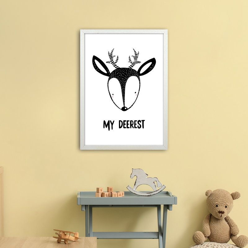 Deer by Miniofmine - Print, Brown Framed, 63cm H x 46cm W x 3cm D