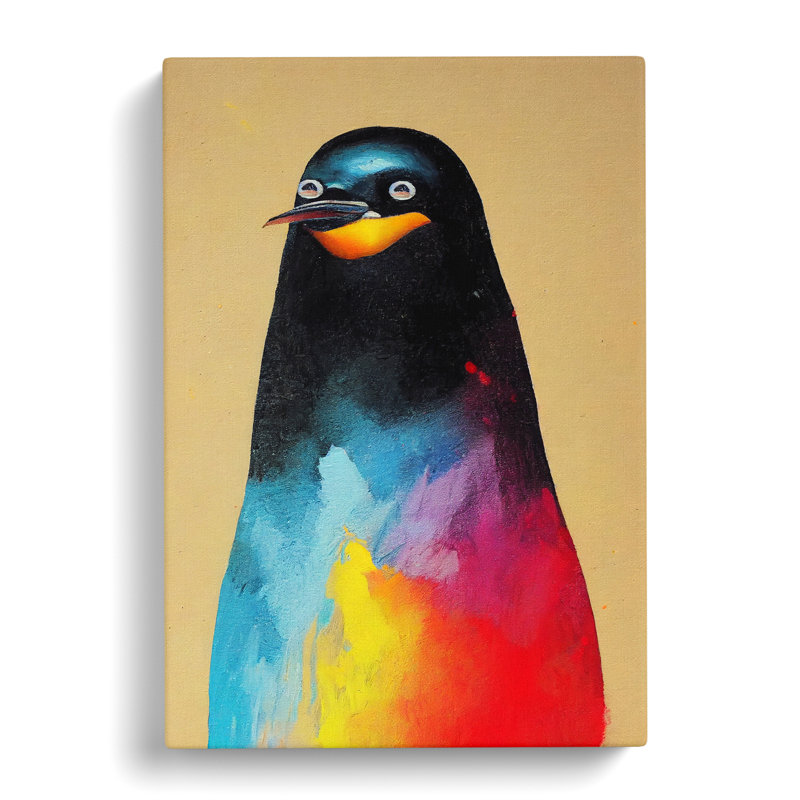 Vandt Penguin Crayon - Wrapped Canvas, 60cm H x 40cm W x 3cm D