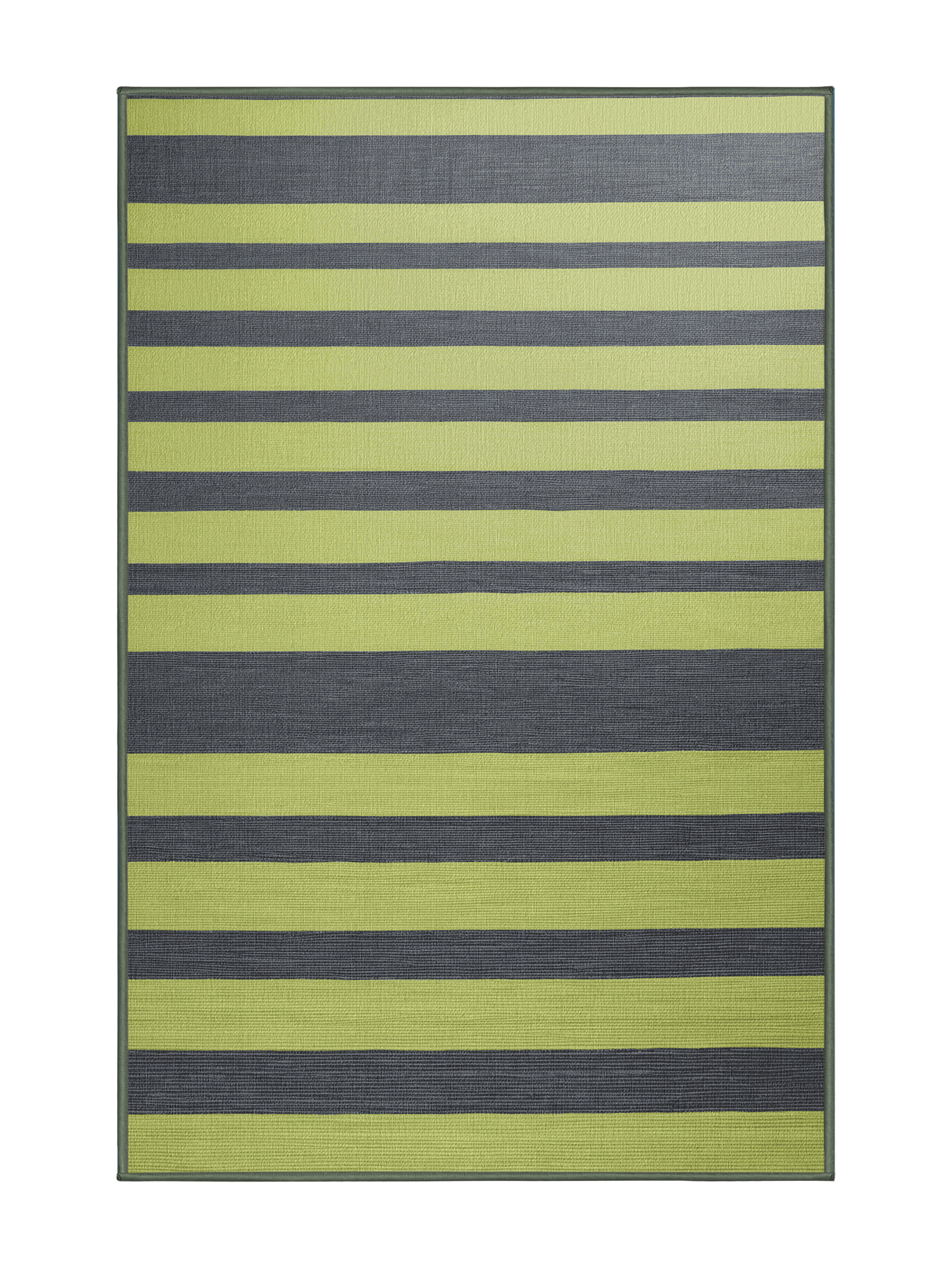 Hokku Designs Machine Washable Horizontal Stripes Green Area Rug | Wayfair