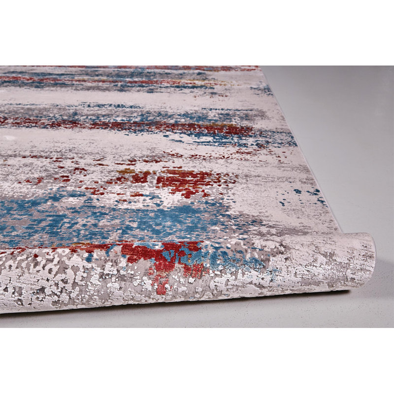 Viscose Abstract Indoor Rug, Rectangle 7'9" x 11'