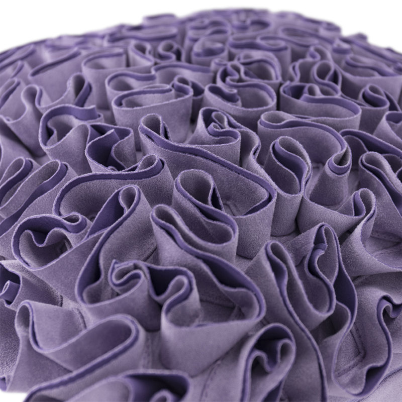 Appliqued Microsuede Pillow Cover, Violet
